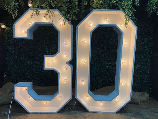 Contact Booths by Christy to order custom Marquee Letters and Numbers.